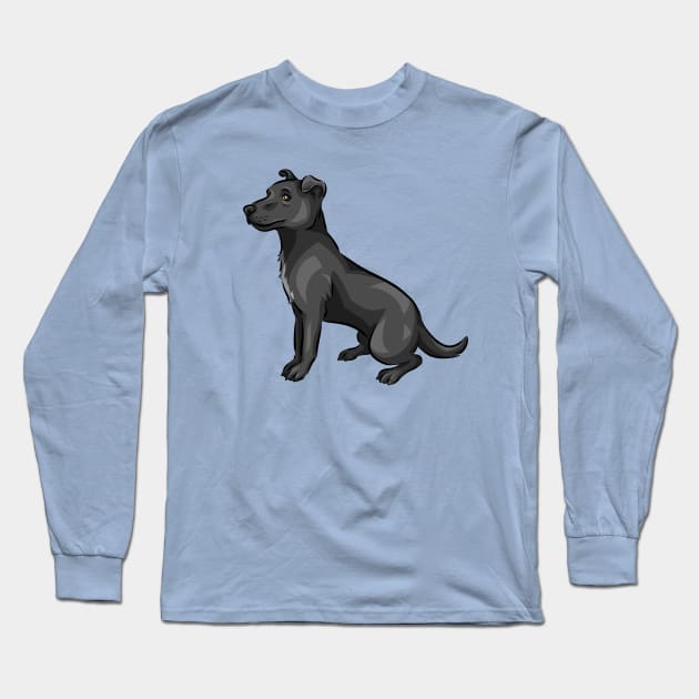 Cute Patterdale Terrier Dog Long Sleeve T-Shirt by Shirin Illustration